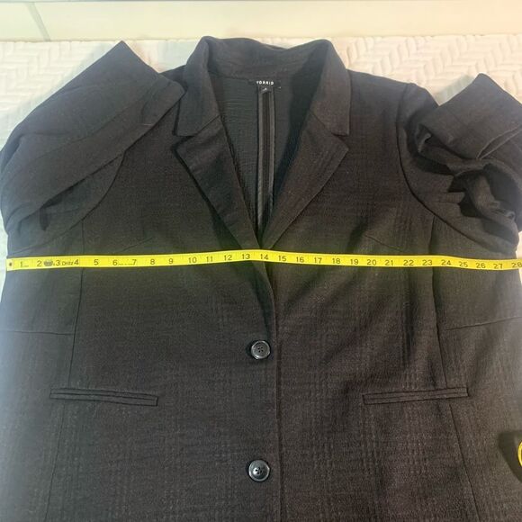 TORRID Textured Knit Longline Blazer Deep Black Size 5/5X - Picture 11 of 13